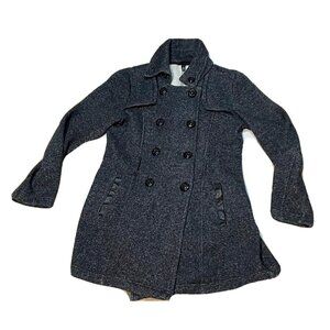 iZ Byer button up overcoat jacket womens medium RN# 131159 black